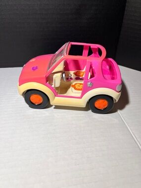 Polly Pocket Pink Toy Car - Floral Design